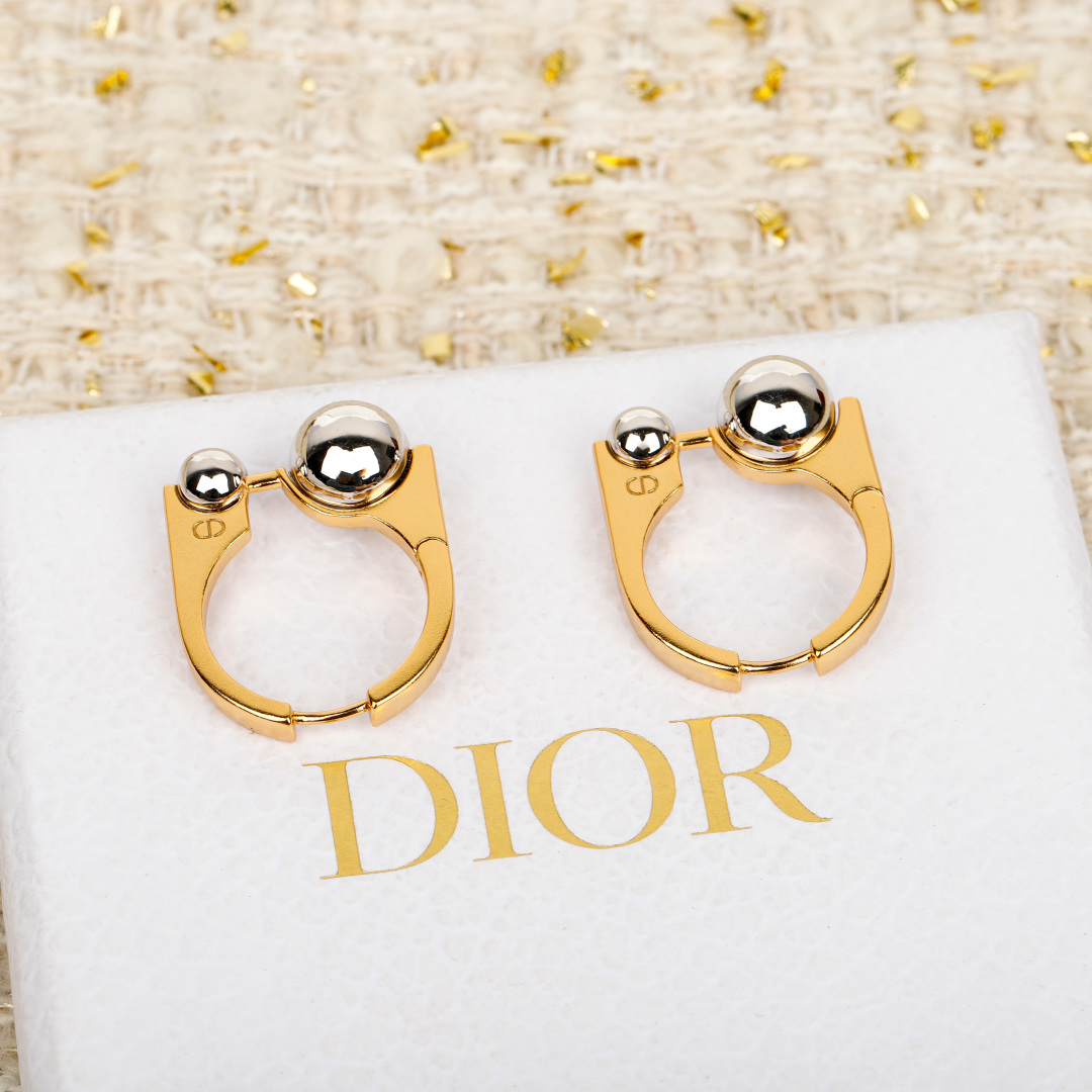 Dior Silver Bead Earrings
