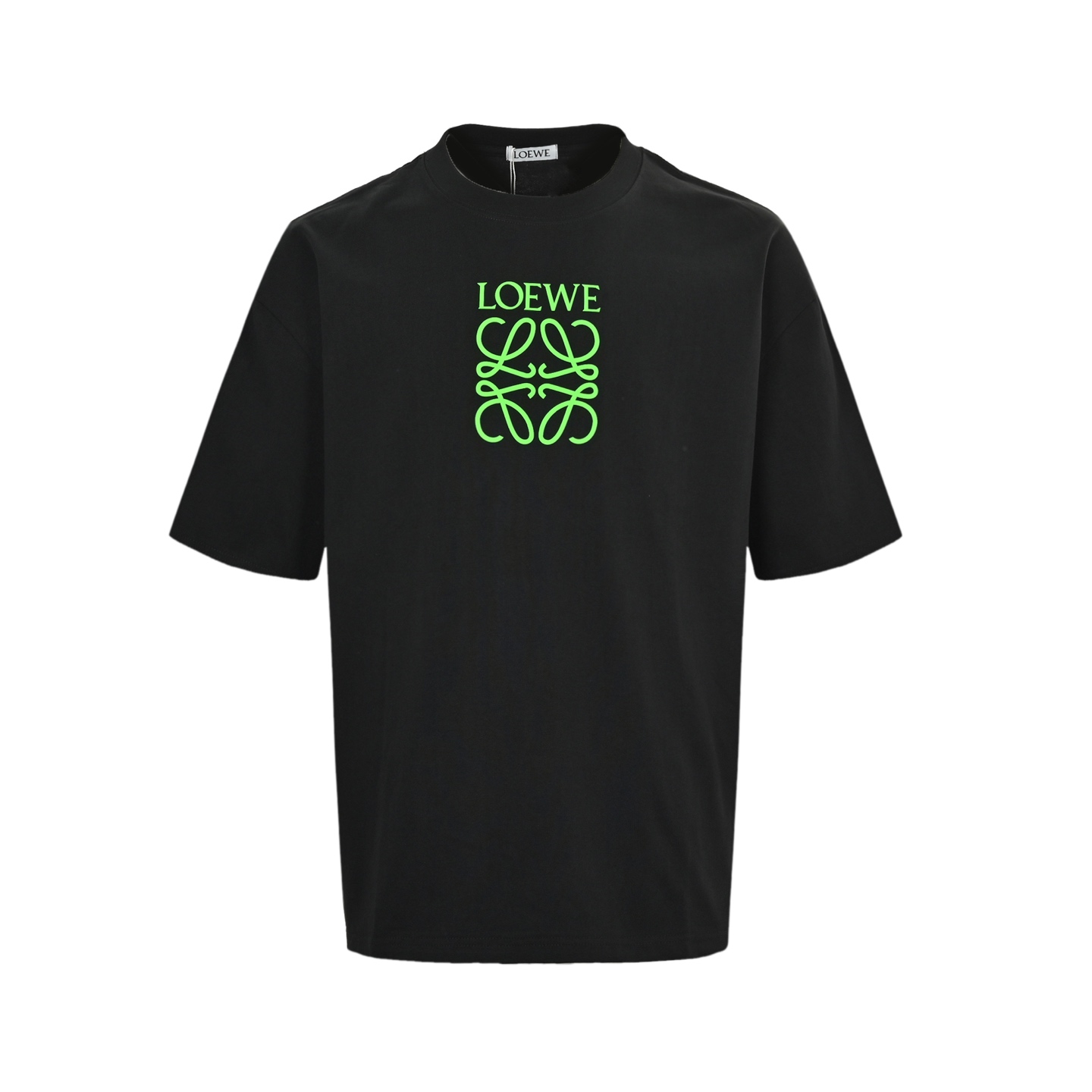 Loewe 25ss fluorescent green laminated logo short sleeve
