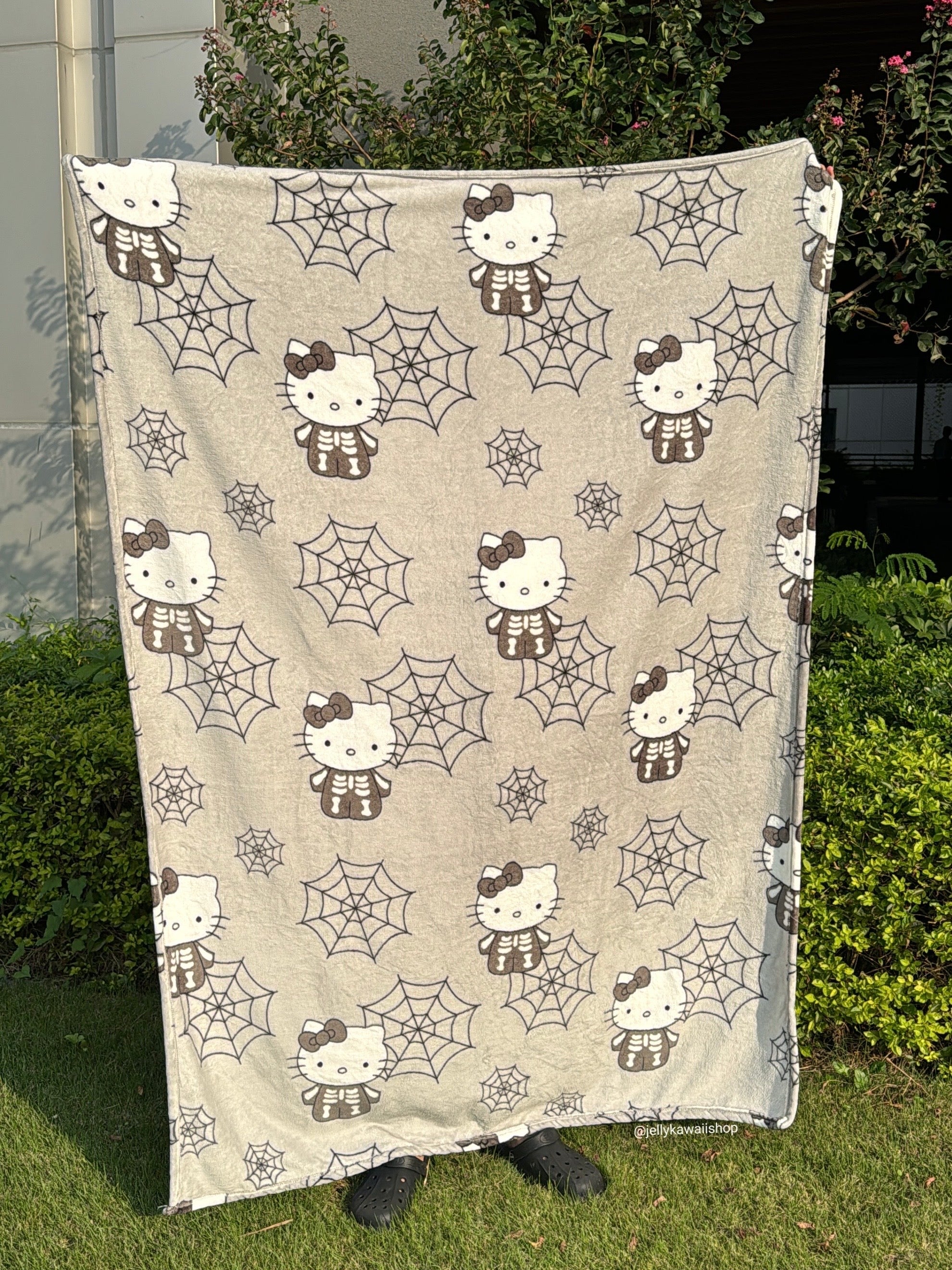 Halloween Hellokitty Blanket Flannel Throw Blanket Cute Blanket Lightweight Super Soft Cozy for Bed Kids Adult Gift