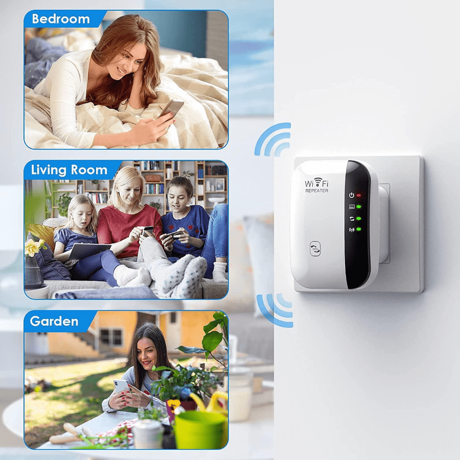 WiFi Extender Signal Booster Up To 2640sq.ft The Newest Generation, Wireless Internet Repeater, Long Range Amplifier With Ethernet Port, Access Point, 1-Tap Setup, Alexa Compatible N300 Gift For Birthday/Easter/Boy/Girlfriend