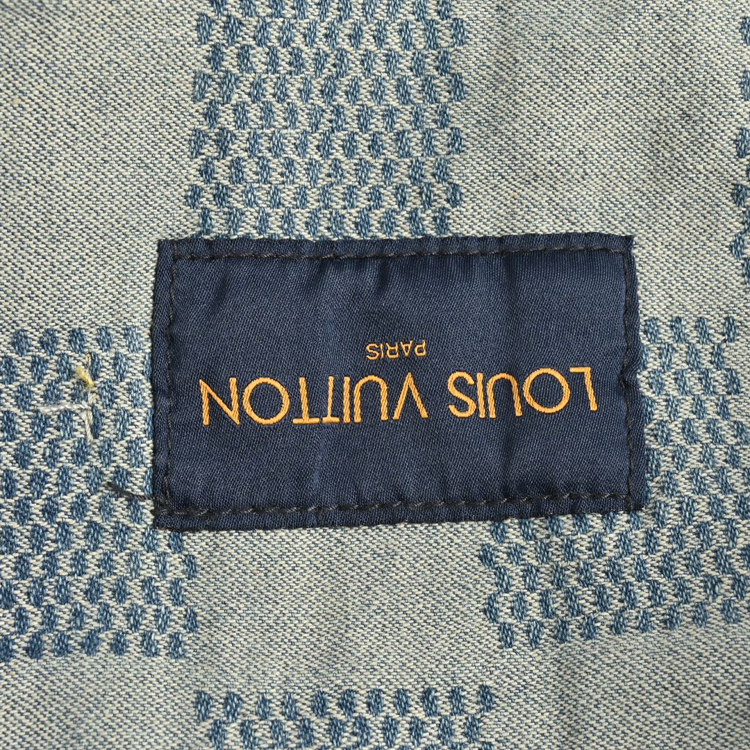 Louis Vuitton 24Fw checkerboard panel washed denim jacket