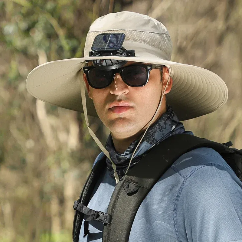 🔥EARLY SUMMER SALE 50% OFF⚡- Outdoor Wide Brim Sun Hat With Solar Fan