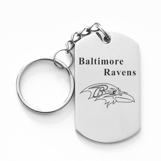 BALTIMORE RAVENS TITANIUM STEEL KEYCHAIN