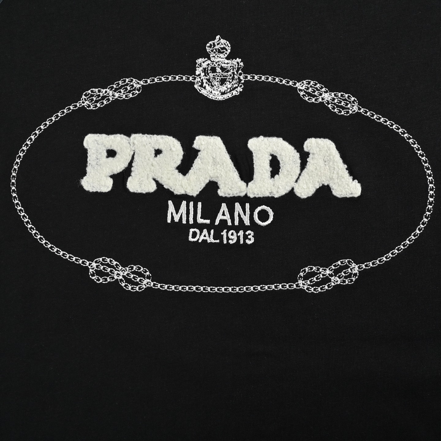 Prada 24ss towel embroidery letter logo short sleeve
