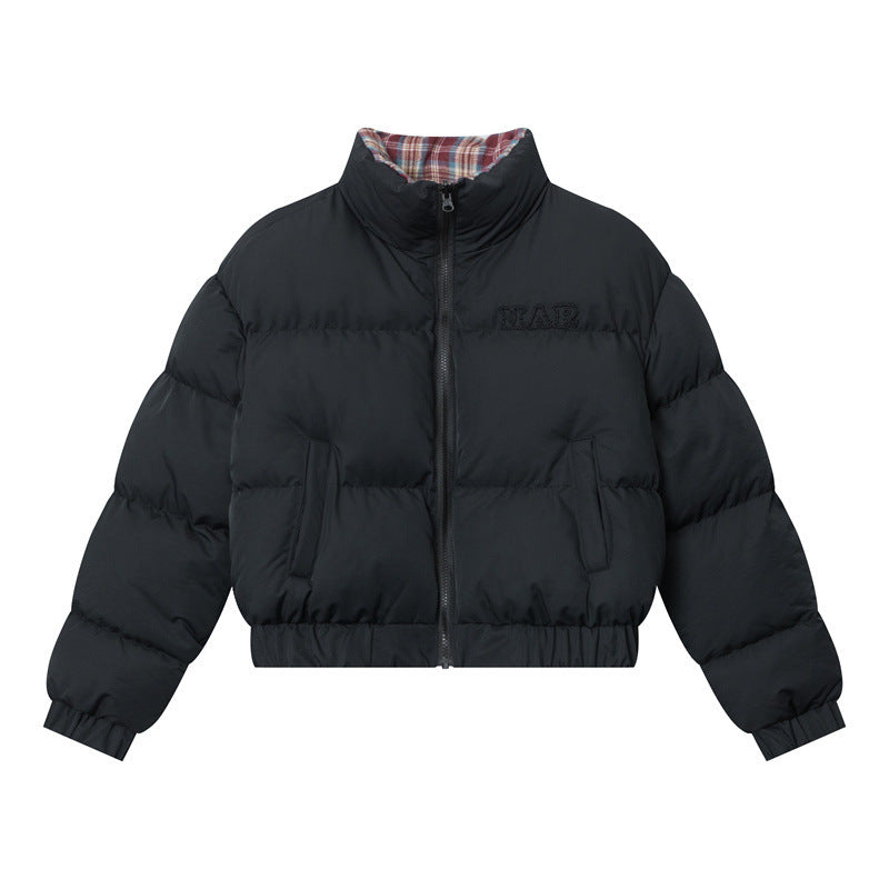 Both Sides Wearable Cotton Clothes Winter Sexy Thickening Stand Collar Bread Coat Loose Cotton Coat Short Coat
