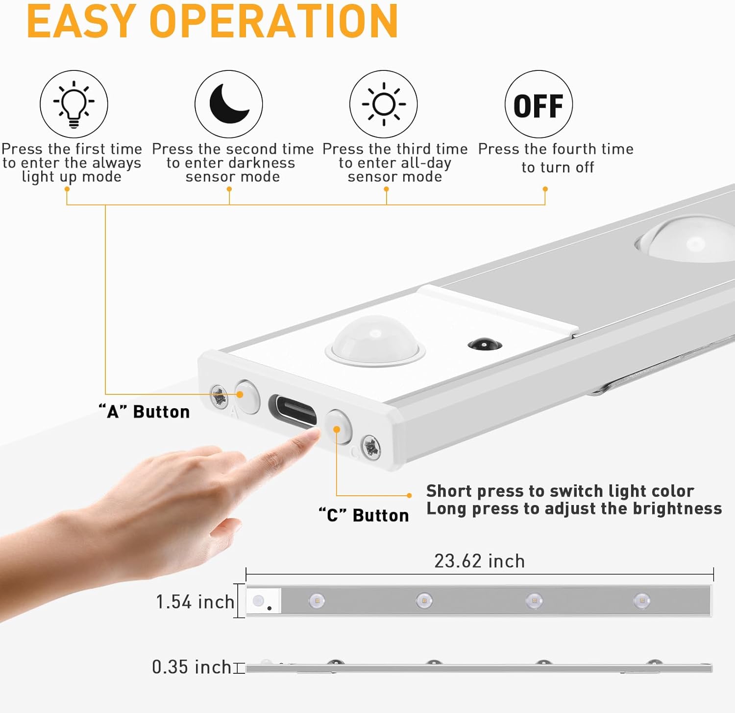🎄CHRISTMAS ON SALE🔥Upgraded Remote Control Stepless Dimming Motion Sensor Cabinet Light