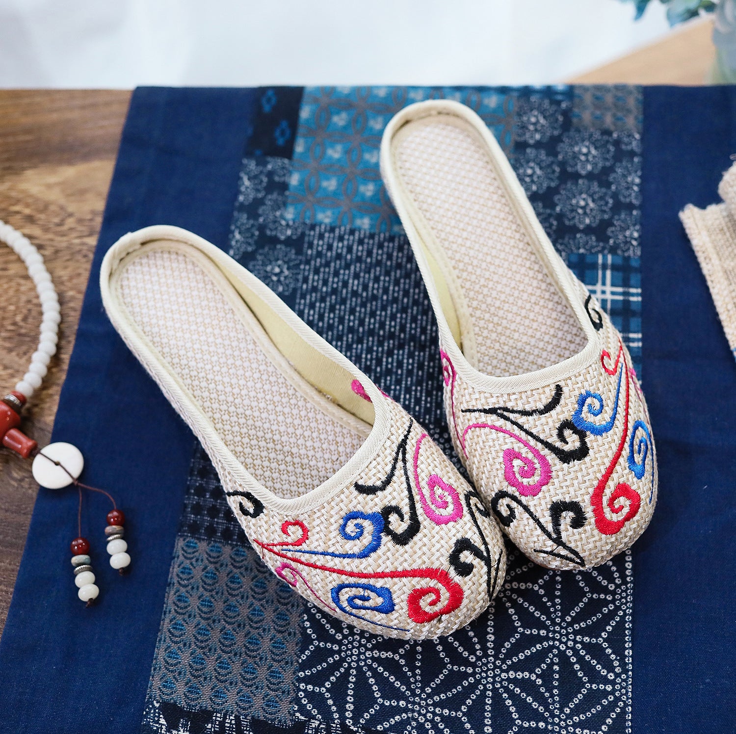 Women's Casual Summer Cloth Toe Cap Slippers