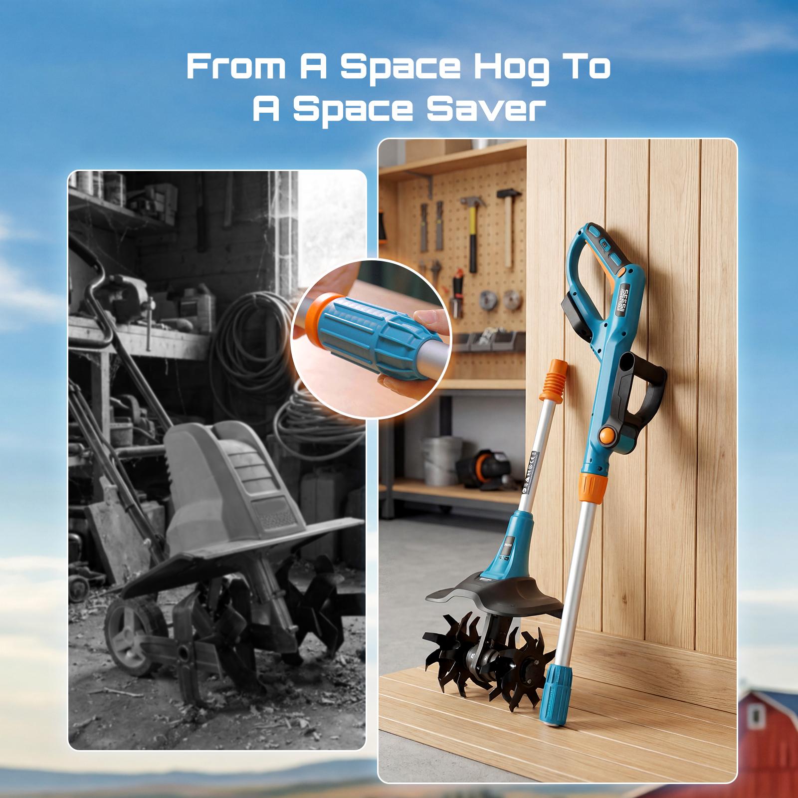 💥Clearance sale💥Electric Tiller for Gardening, 360 RPM Rototiller Cordless Cultivator