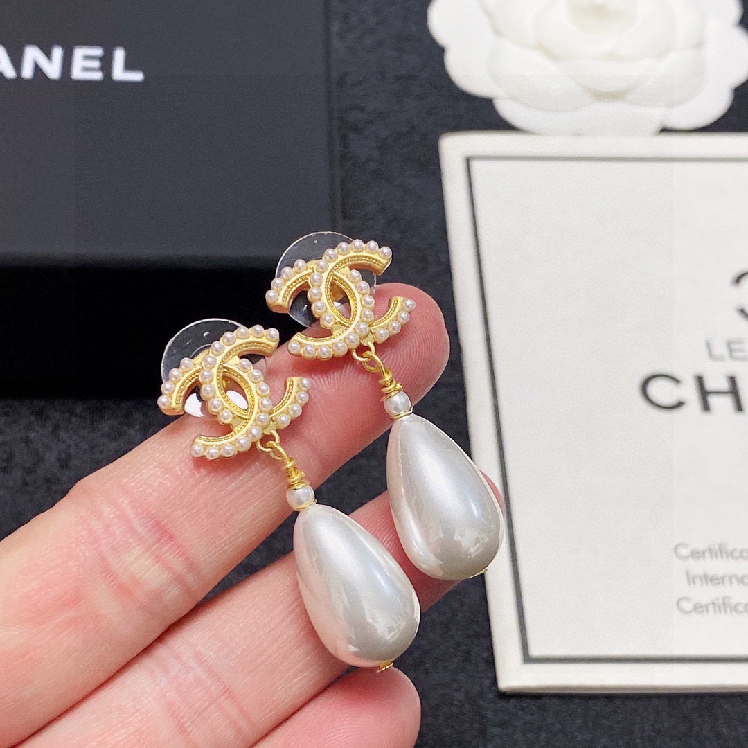 Chanel Pearl Drop Earrings