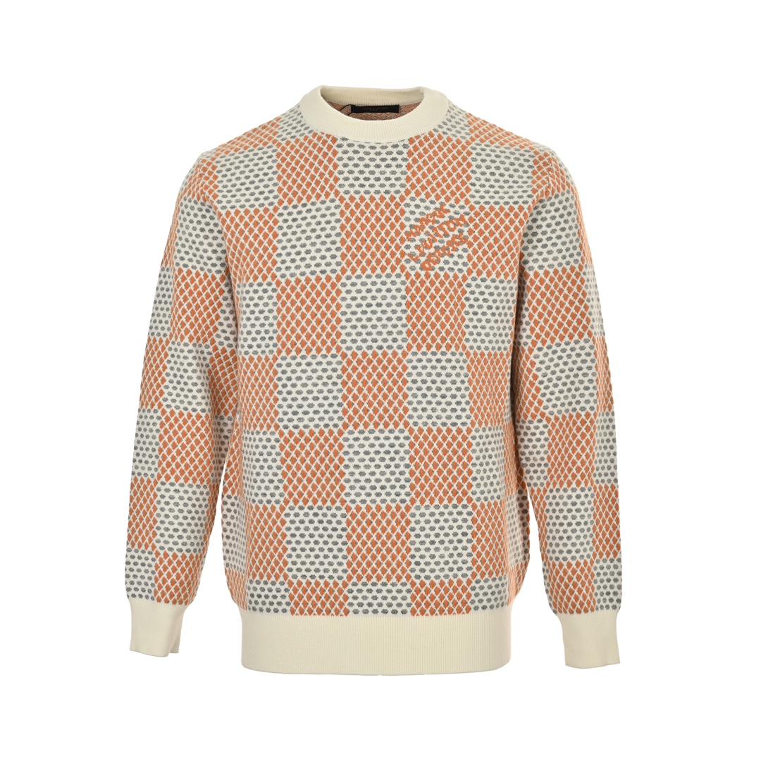 Louis Vuitton 24Fw Checkerboard Jacquard Sweater
