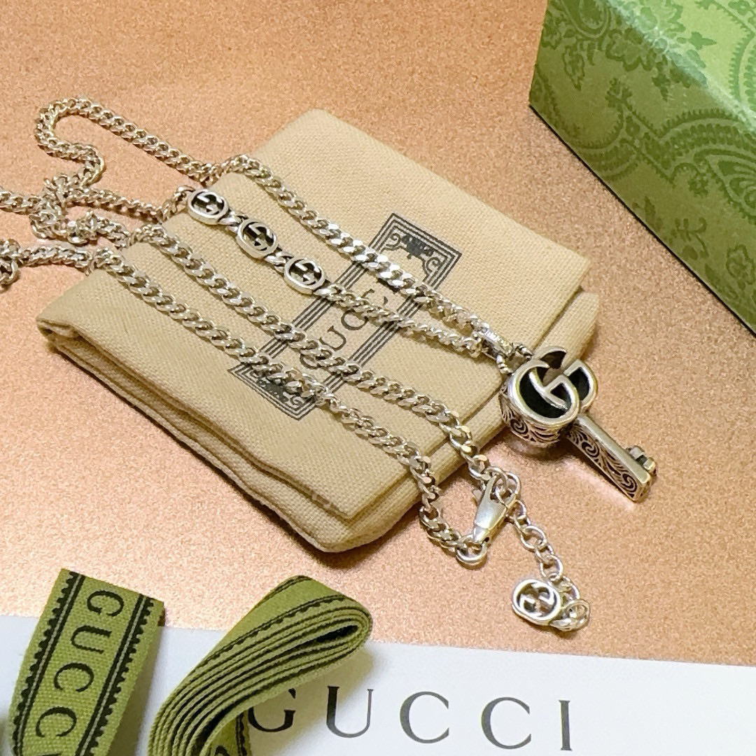 Gucci Anger Forest Series Vintage Double G Necklace