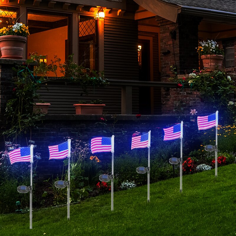 American Flag Lawn Lights