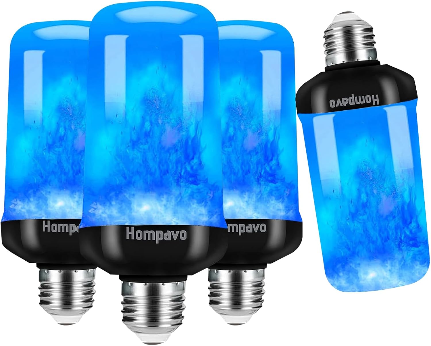 2PCS/SET LED Flame Light Bulbs, 4 Modes Flickering Light Bulbs with Upside Down Effect