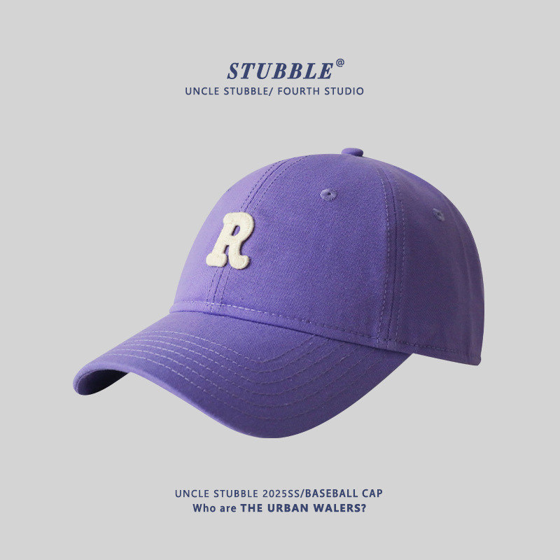 Unisex Korean soft-top baseball cap with lettering for all seasons men's cap in stock