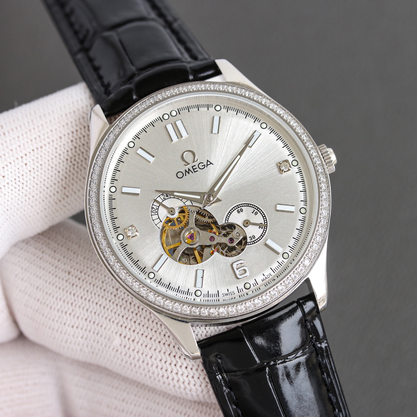 Omega Men's Full Diamond Set Watch
