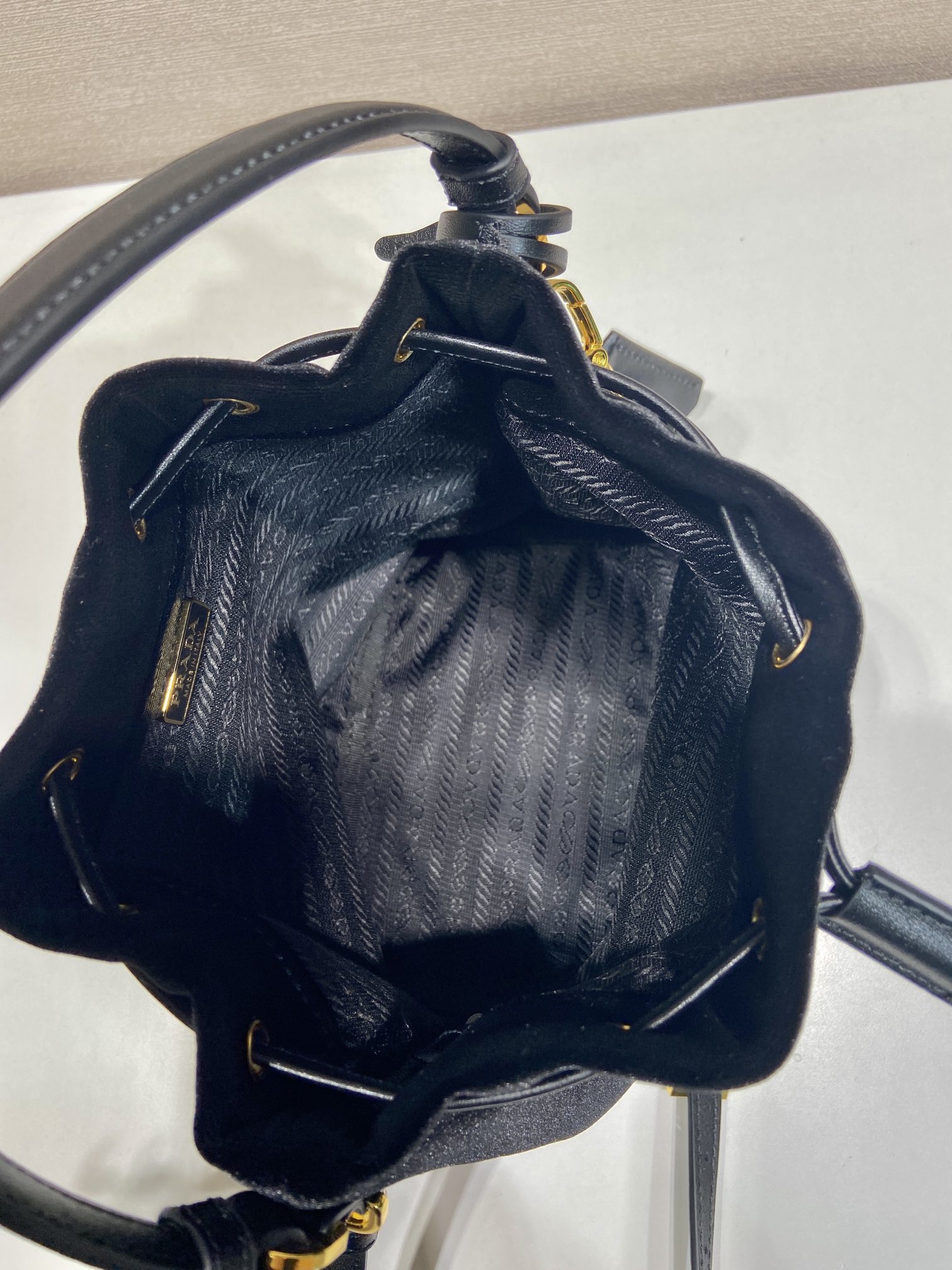 Prada Velvet Bucket Bag 1BE067