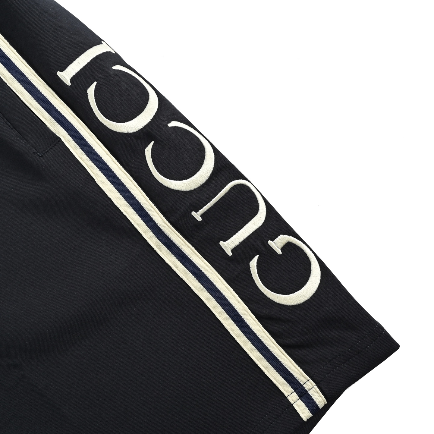 Gucci 25ss side webbing embroidered lettering shorts
