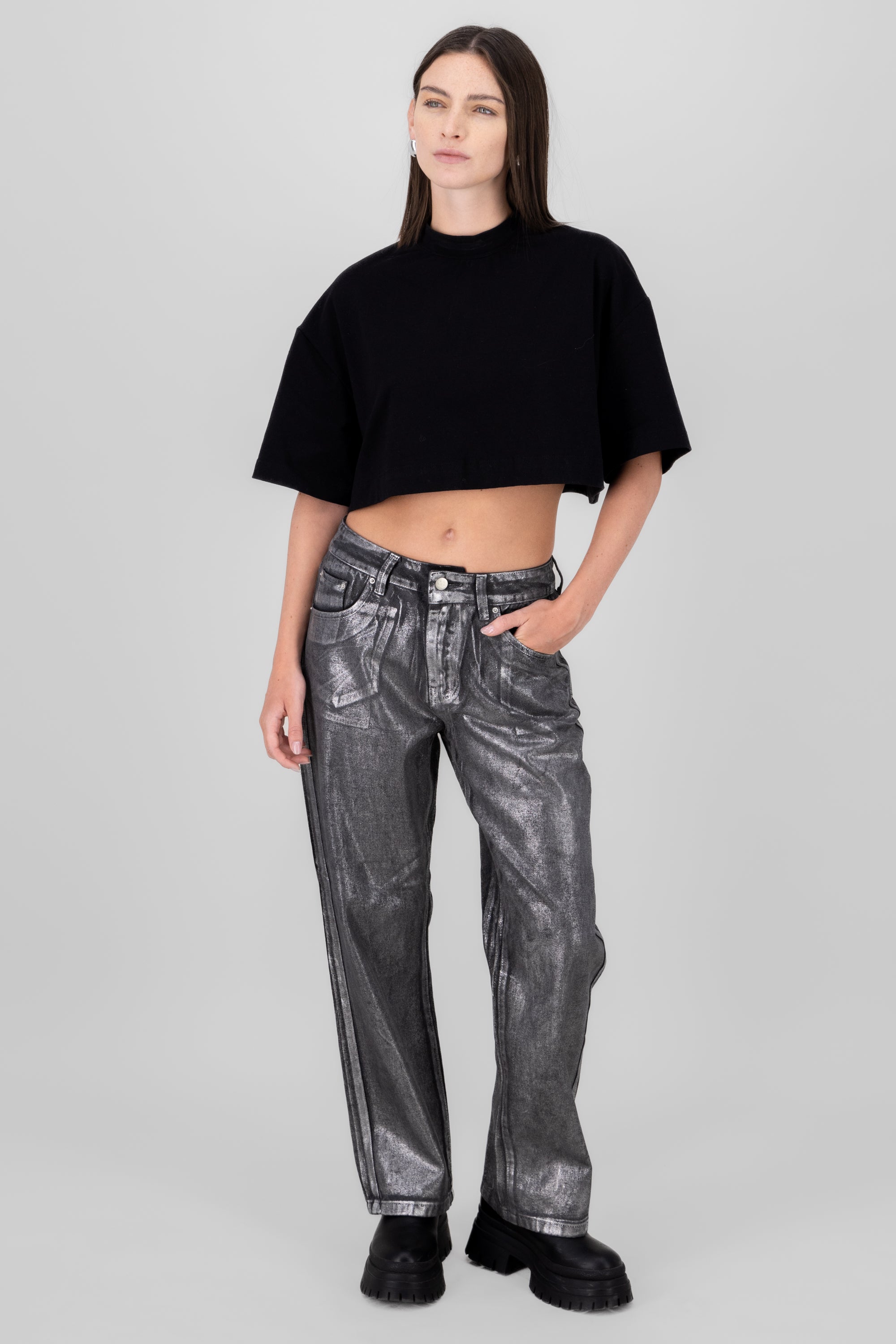 Straight Foil Jeans