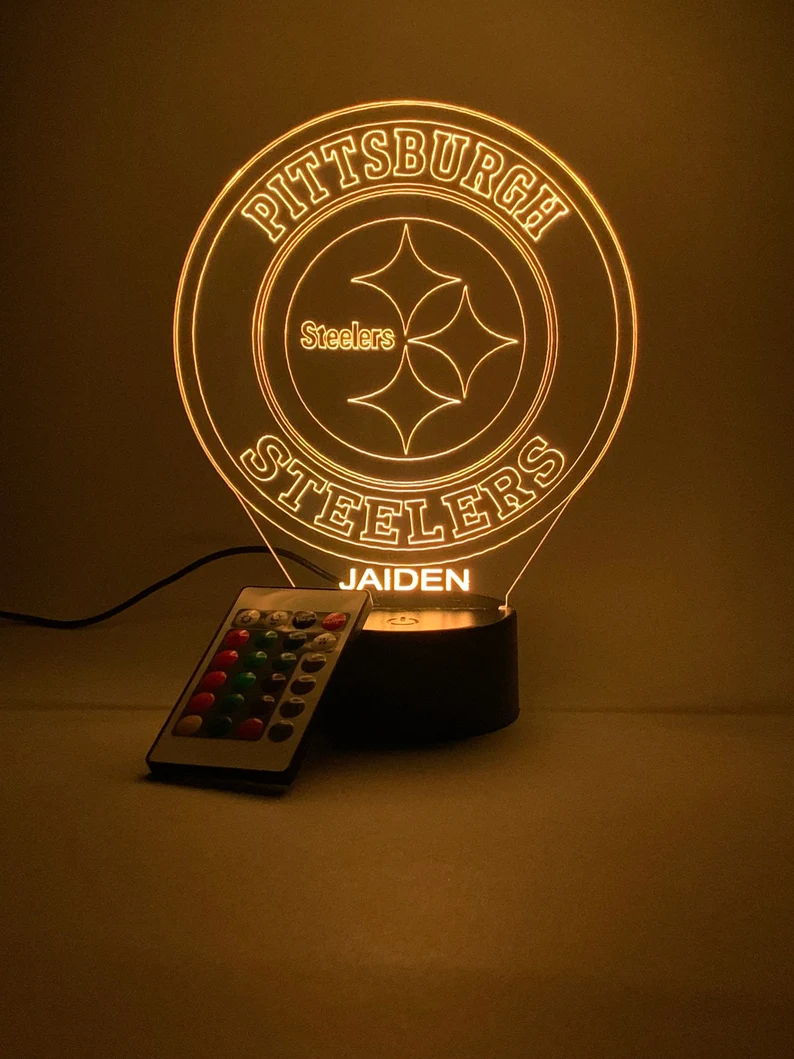 PITTSBURGH STEELERS 3D LAMP PERSONALIZED