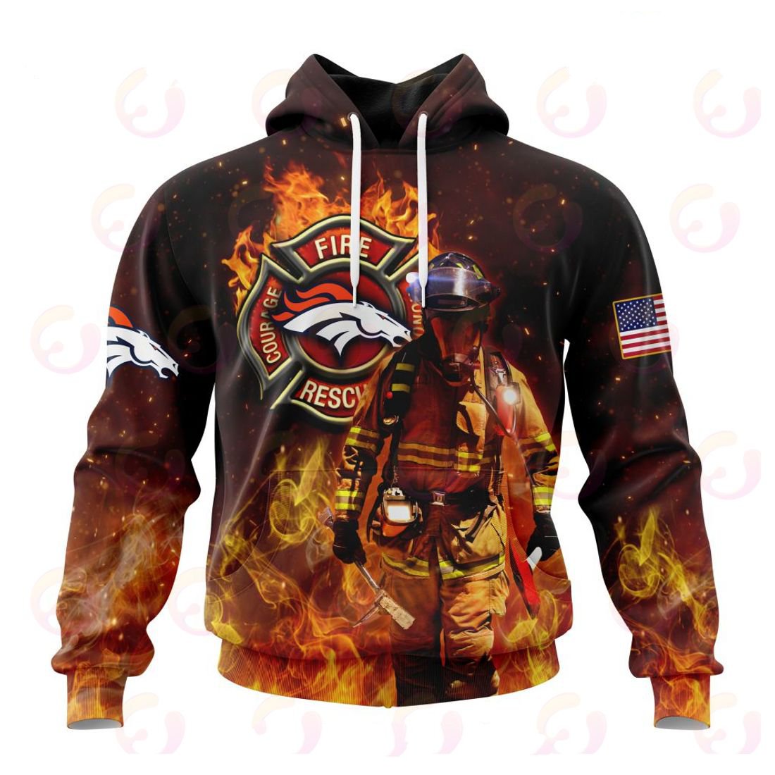 DENVER BRONCOS HONOR FIREFIGHTERS – FIRST RESPONDERS 3D HOODIE