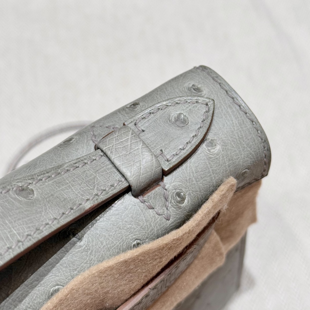 Hermes Kelly Pochette1 80Gris perle handbag (handmade to order)