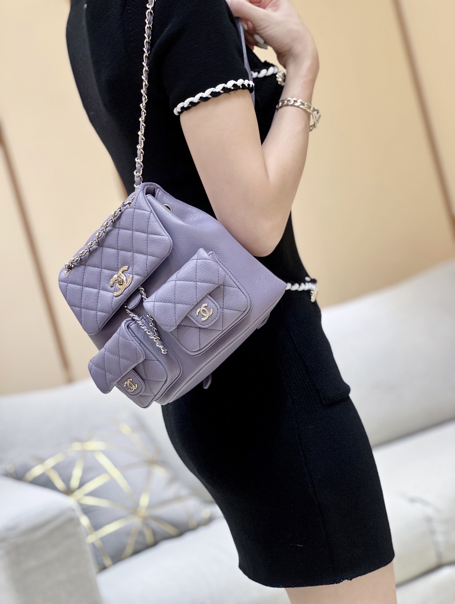 Chanel 24A duma double backpack 3860