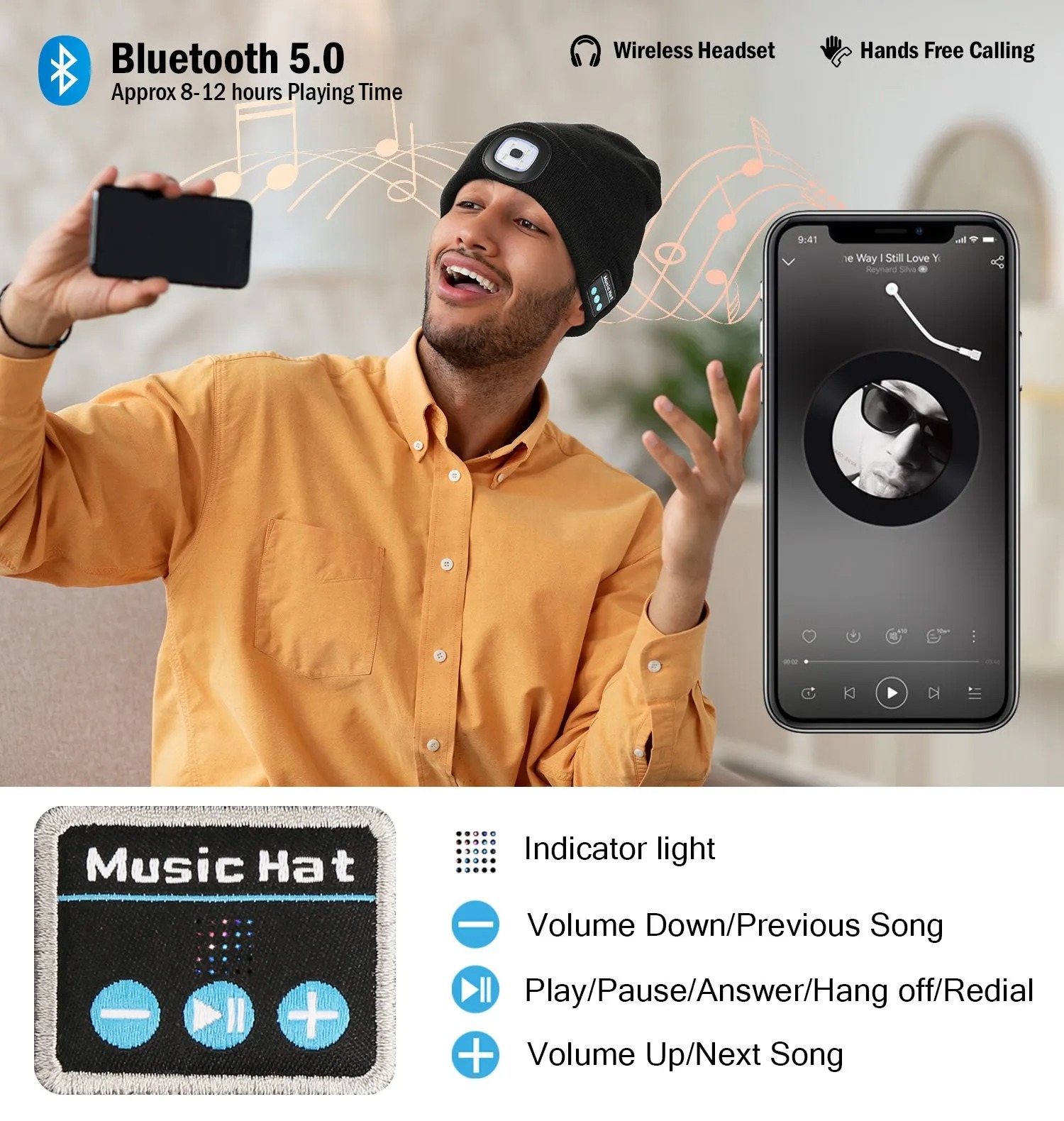 🔥LAST DAY 50% OFF🔥Bluetooth Beanie with Light Function (Unisex)