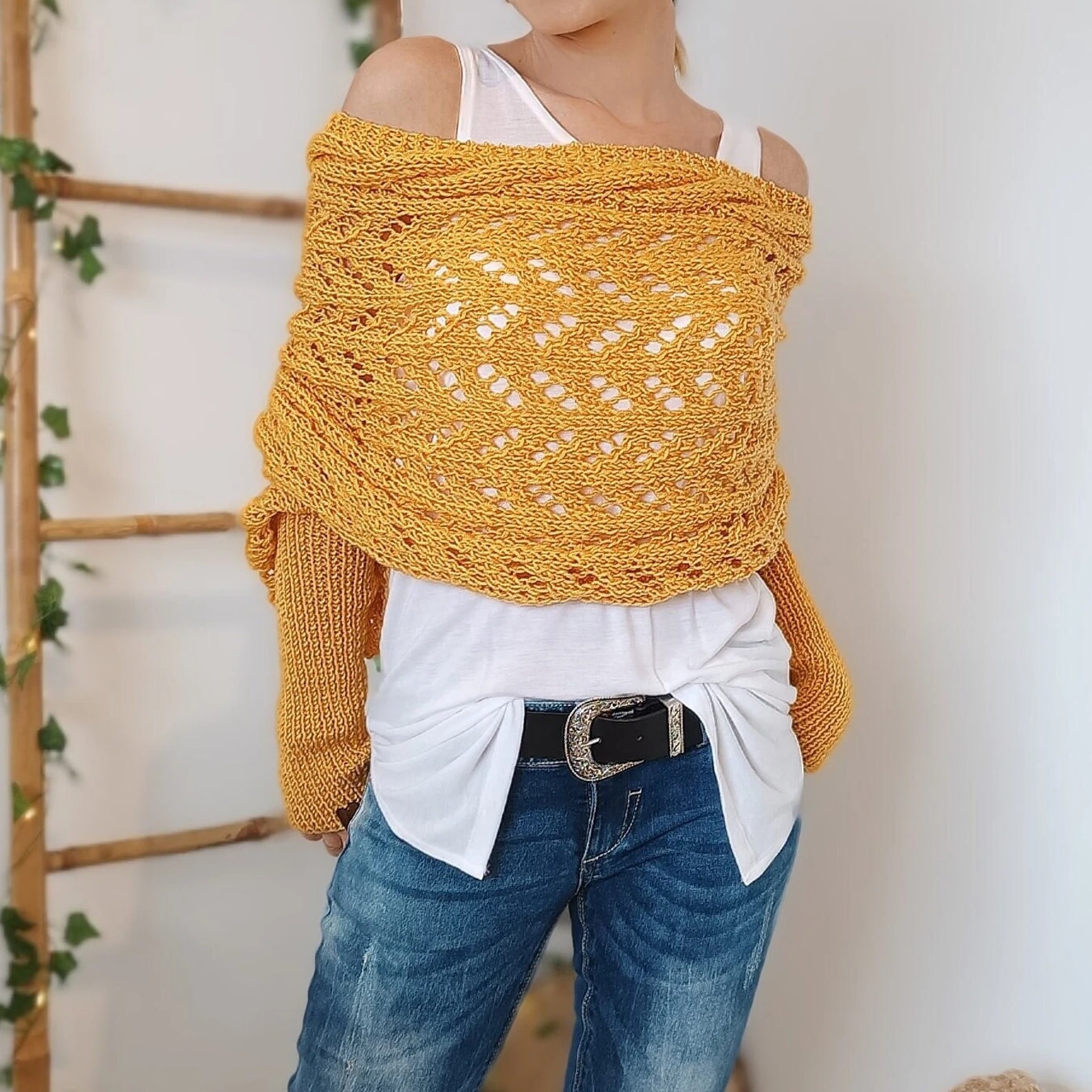 🏆Last Day 49% OFF⚡Scarf With Sleeves, Knitted Cable Wrap