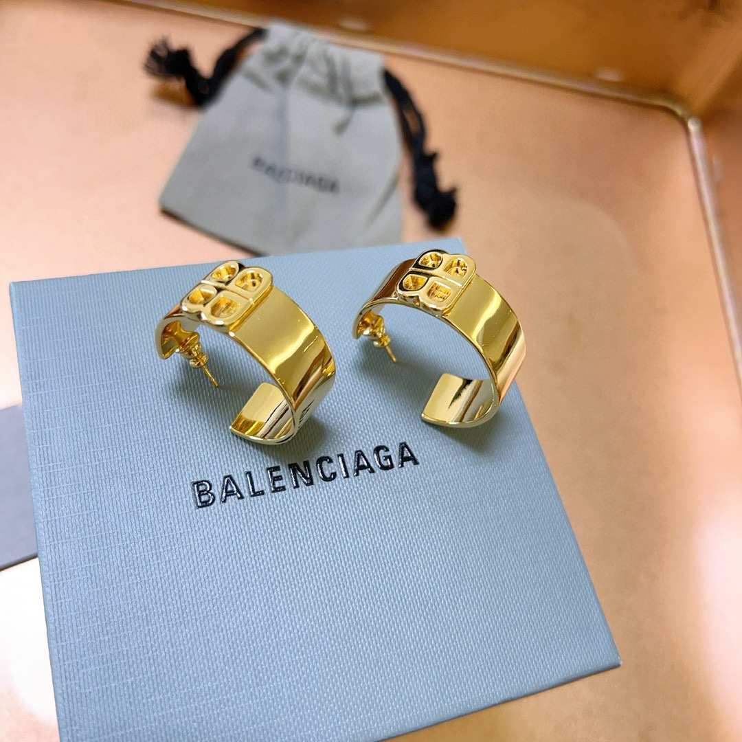 Balenciaga BB Hoop Earrings