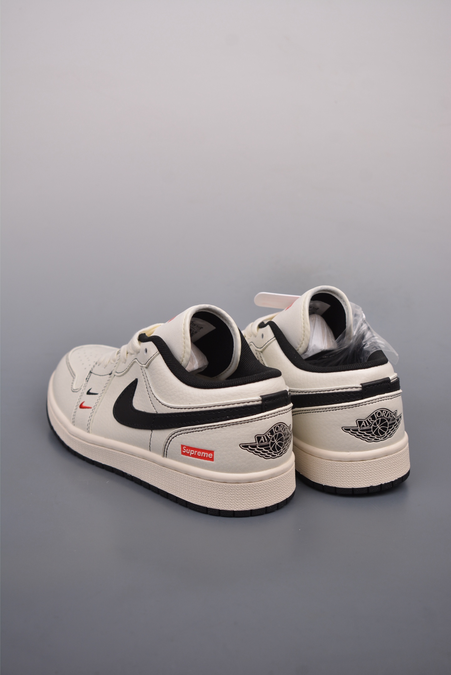 Supreme x Nike By You Air Jordan 1 Low OG Beige White Black XX3318-108