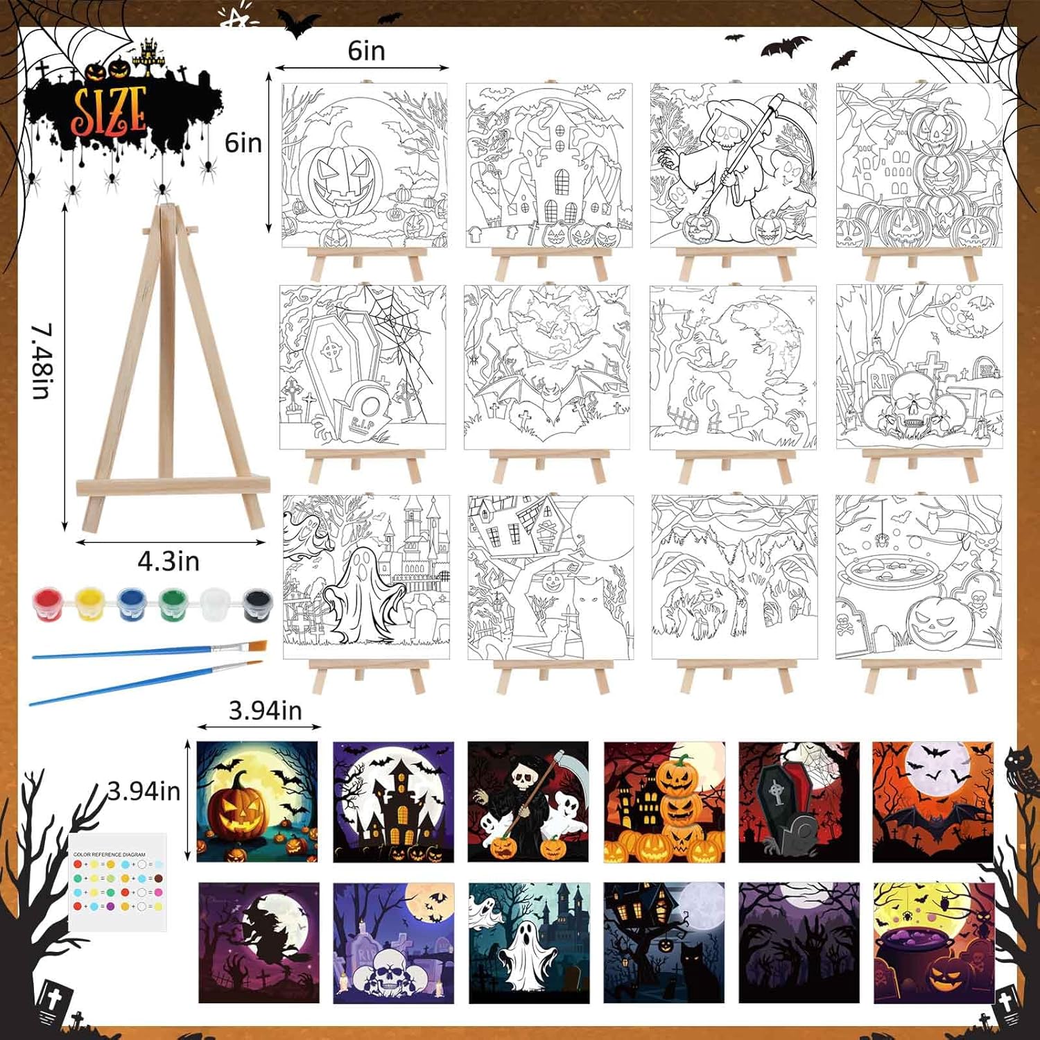Last Day 50% OFF👻Set of 4 pcs Halloween Paint Sets