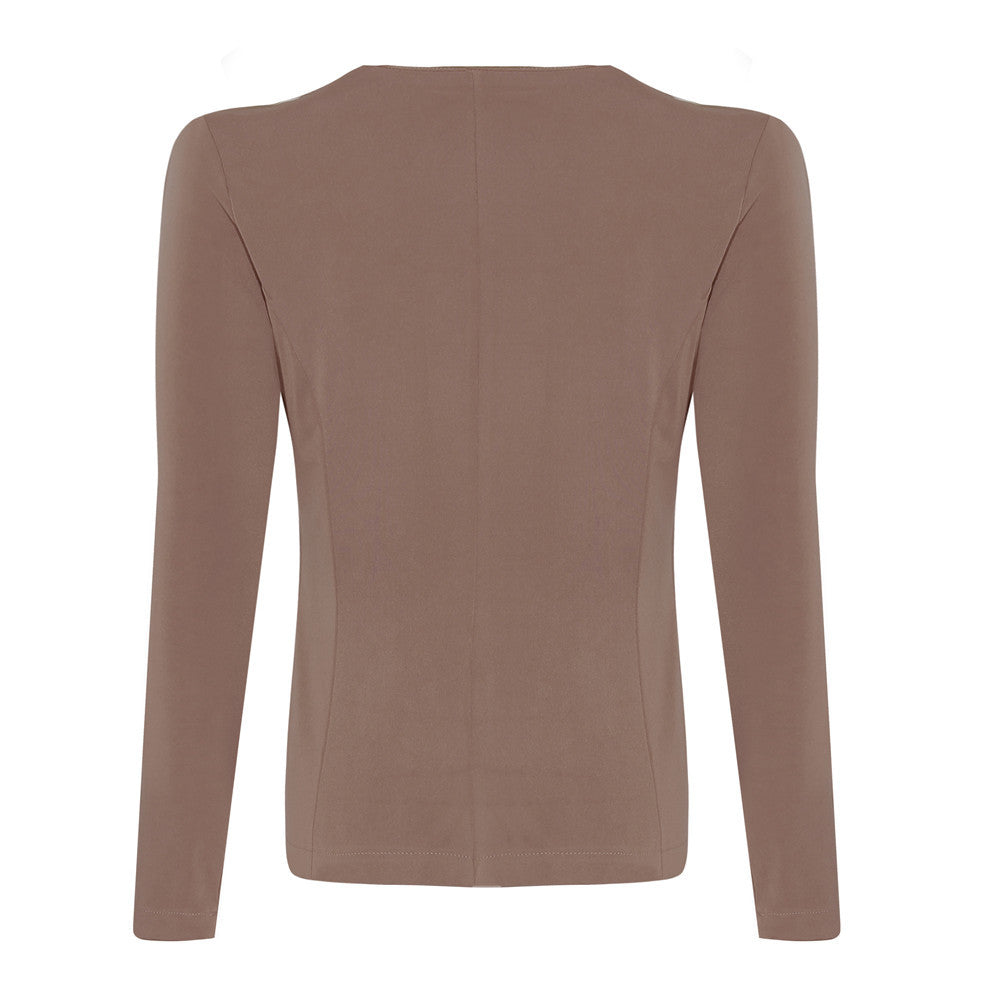 Suit Jacket with Lapel and Zipper Closure in Solid Color