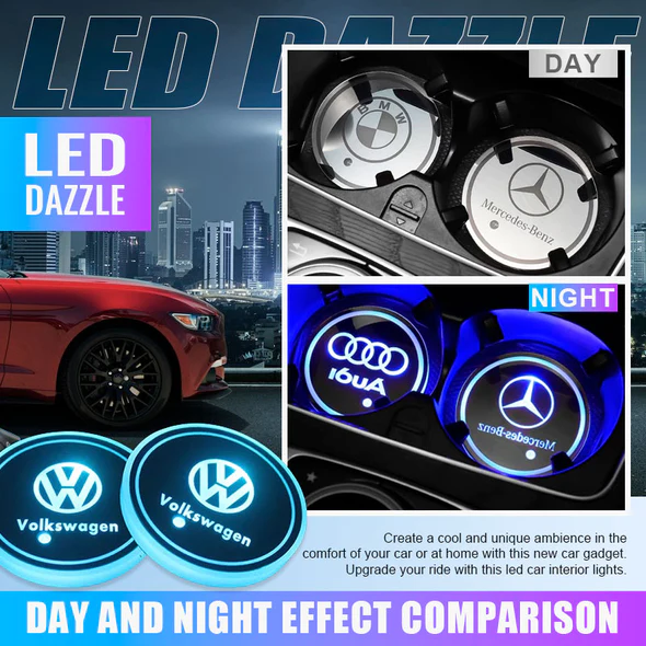 🚗Rainbow Light LED Car Coaster