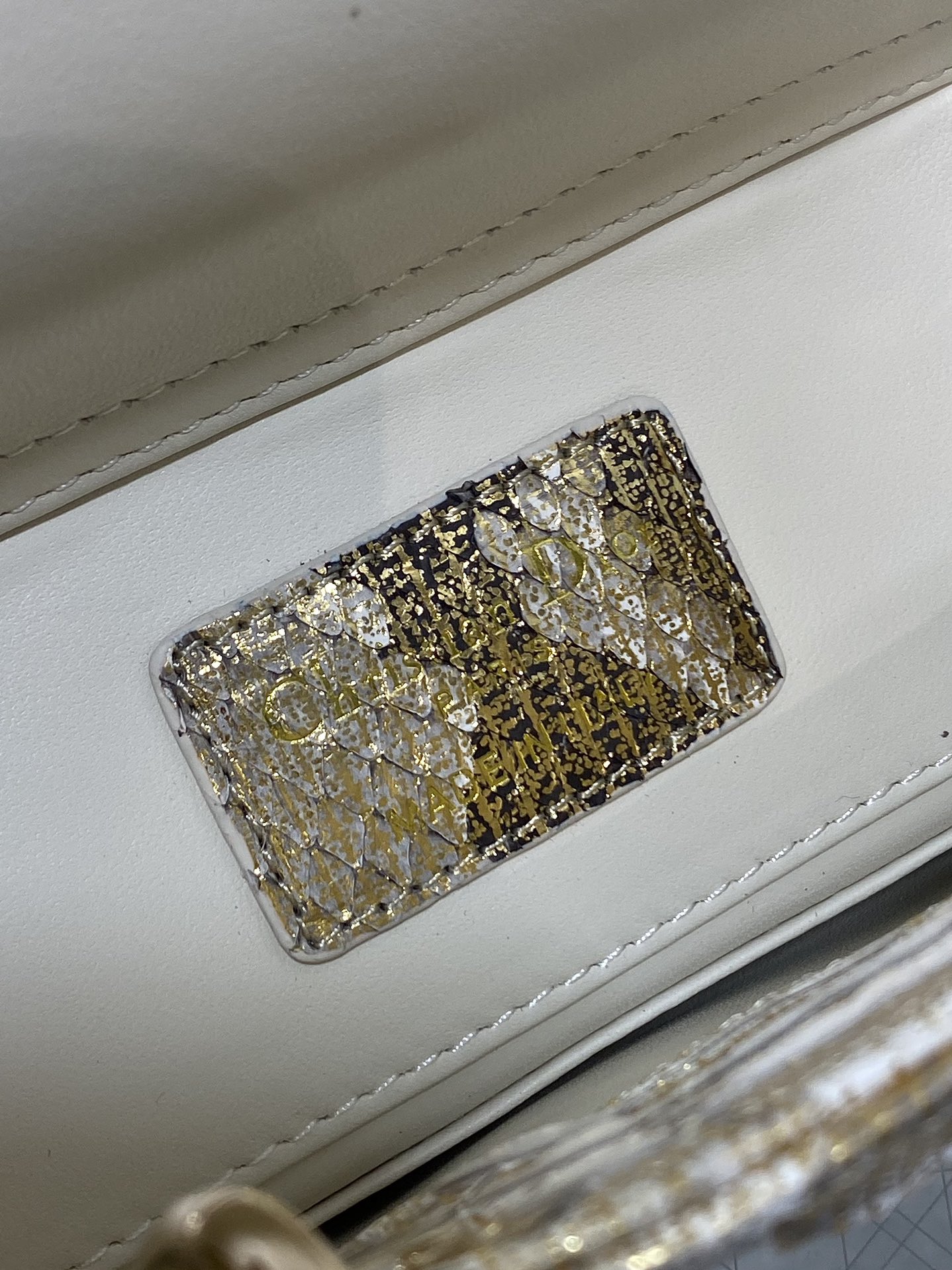 Dior Lady horizontal rare snakeskin Lady Dior bag