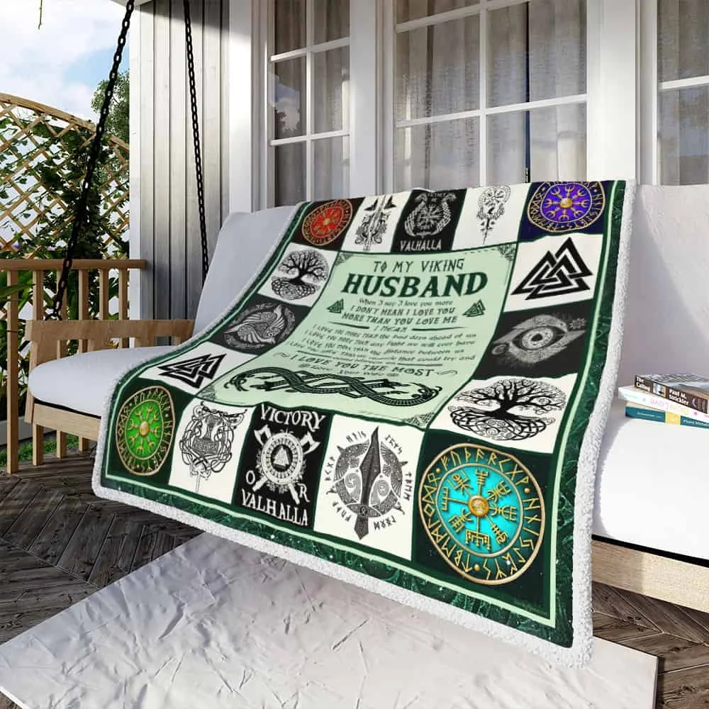 To My Viking Husband, I Love You The Most, Love Your Wife Sofa Throw Blanket