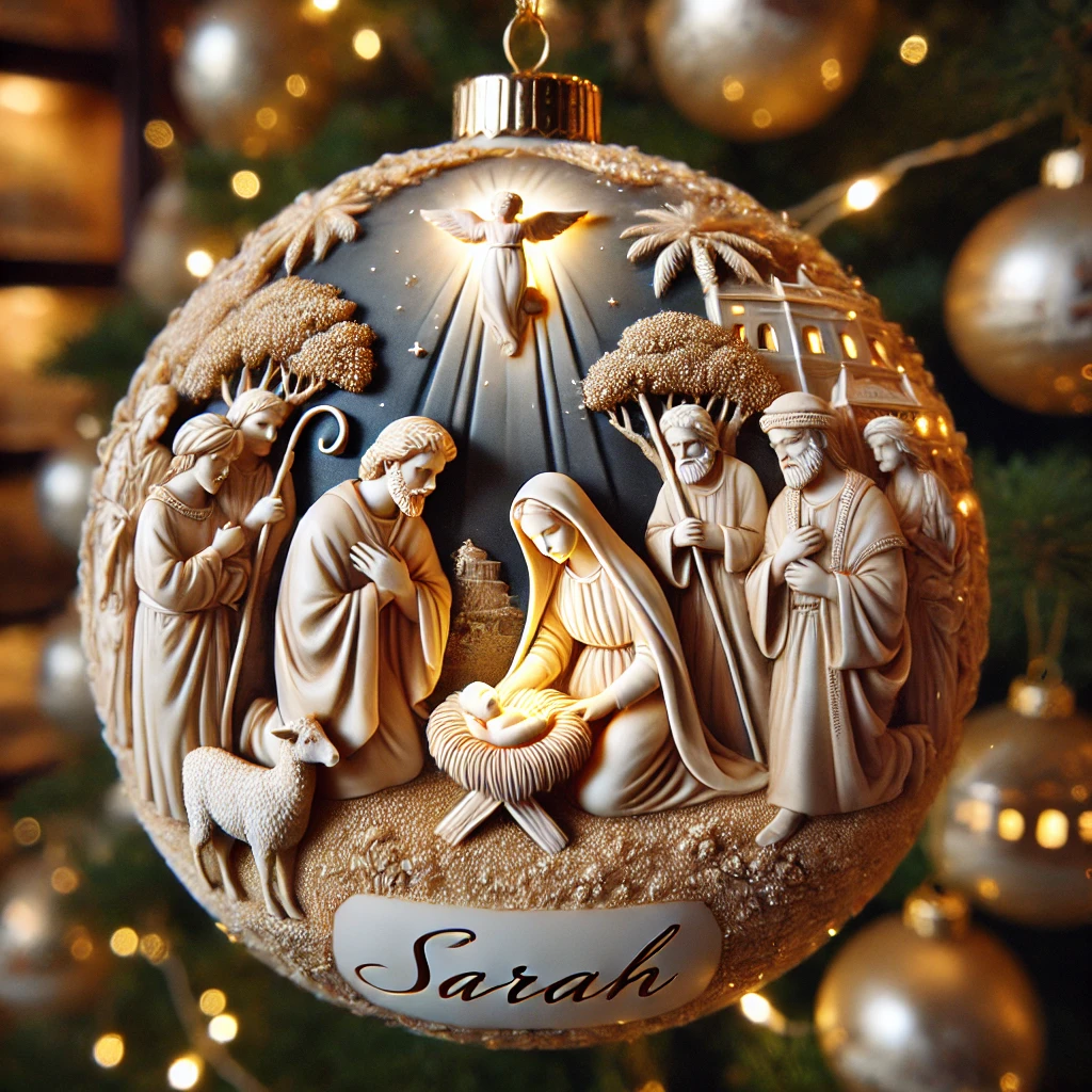 Custom Nativity Christmas Ornament