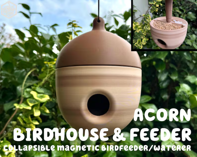 Collapsible Acorn Birdhouse & Bird Feeder