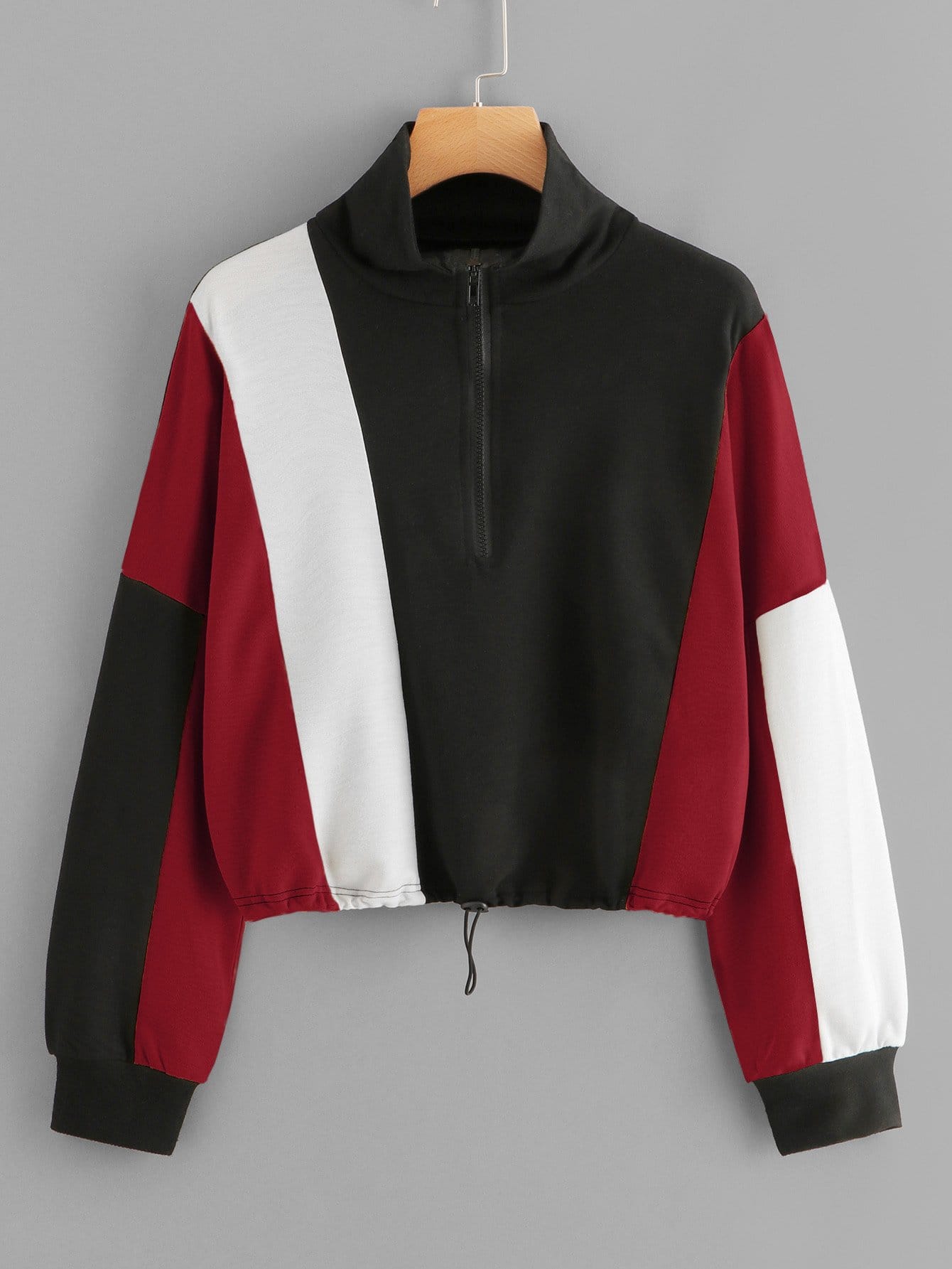 Color-Block Zip Up Sweatshirt