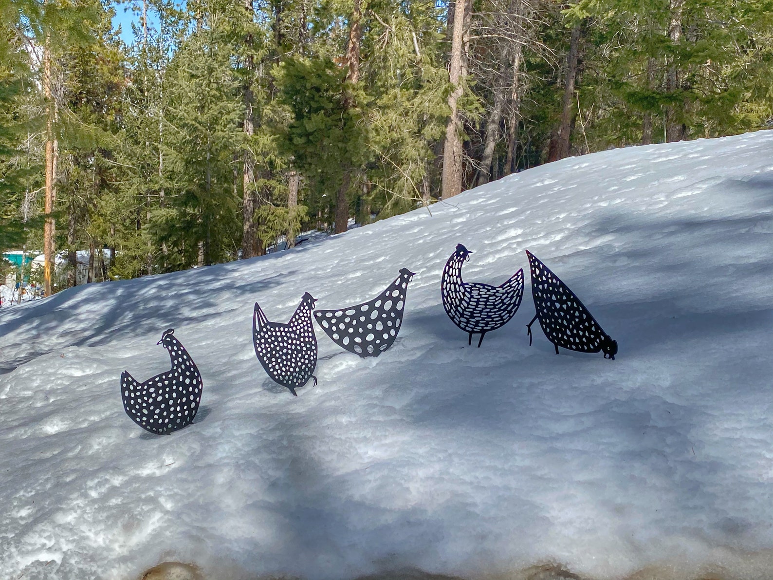 Metal Chicken Yard Art