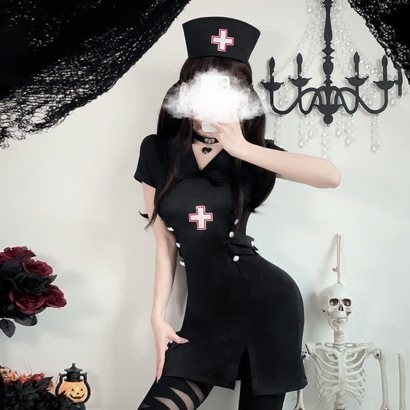Cosplay Nurse Uniform Split Lingerie Dress