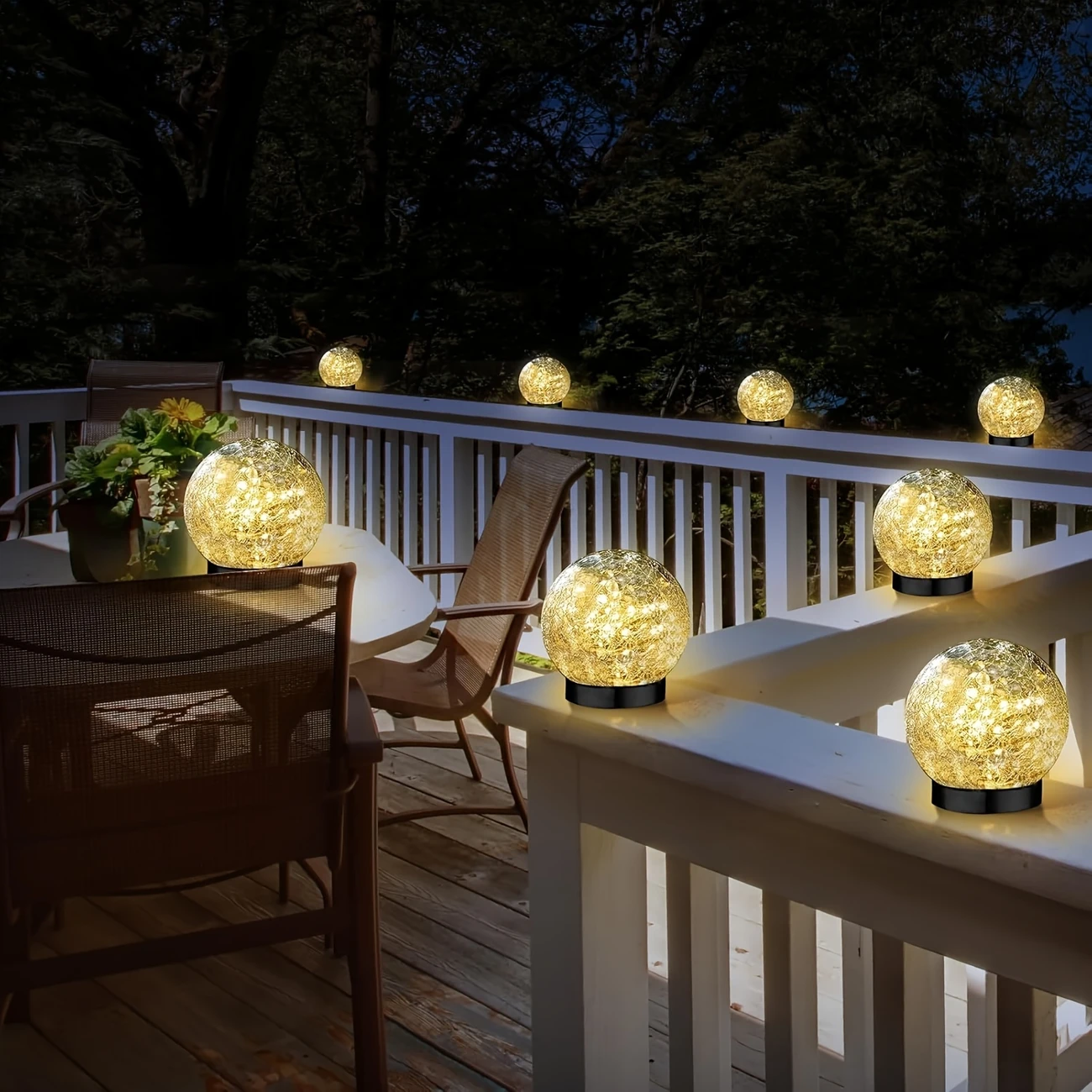 ✨✨Garden Solar Cracked Glass Ball Light