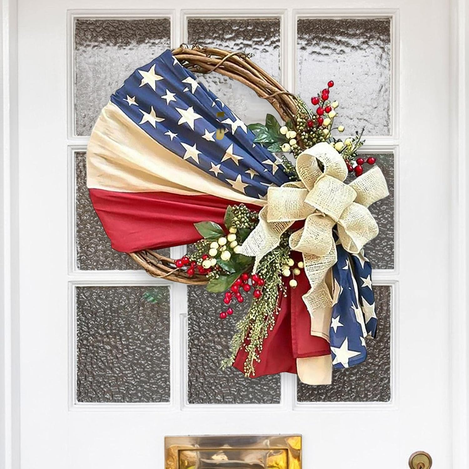 🔥[SAVE 50% OFF]--13.76in*19.6in 4Th Of July Patriotic Independence Day Wreath -BUY 2 FREE SHIPPING