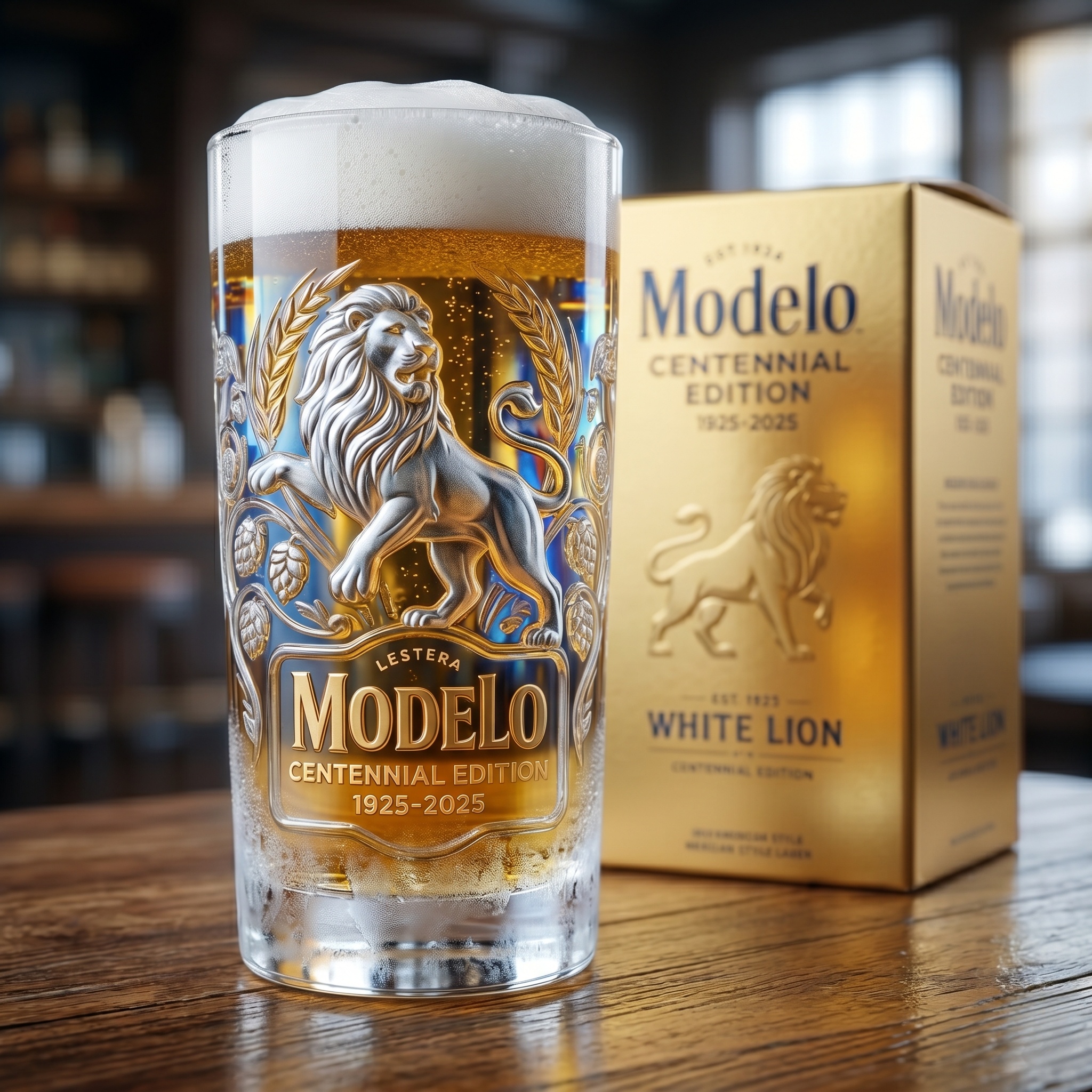 Modelo Centennial Edition 1925-2025 White Lion Beer Glass