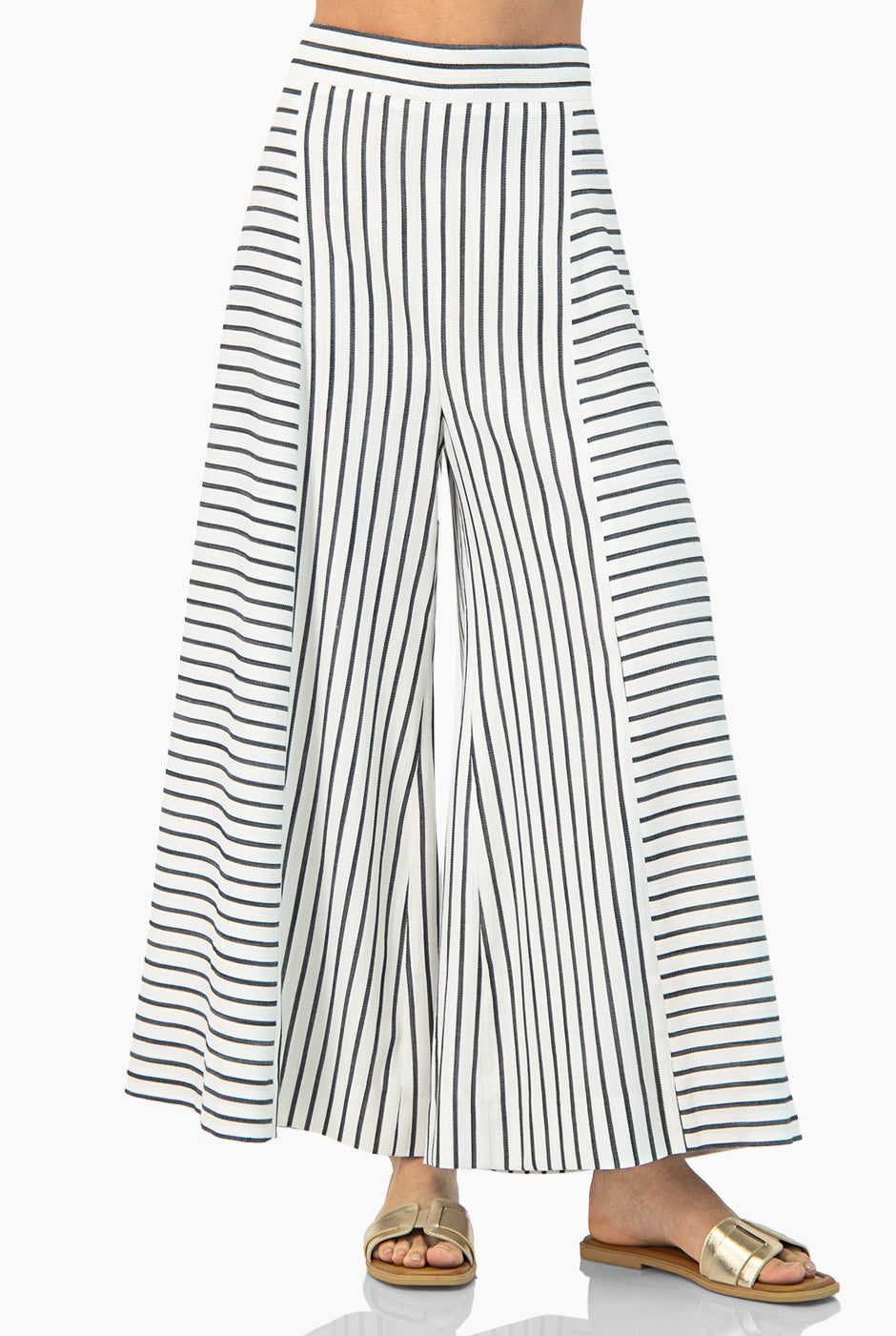 Pantalon amplio estampado rayas