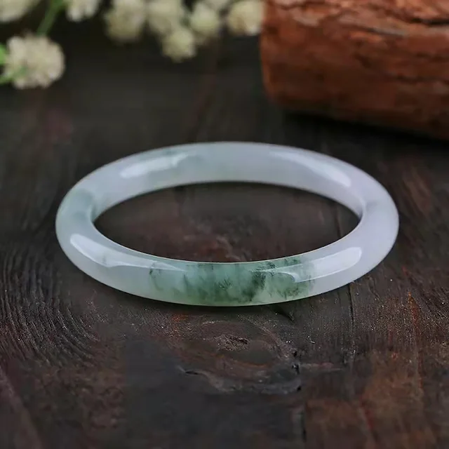 Golden Silk Jade Round Bangle Bracelet Natural Chalcedony Women's Handring High Quality Fine Jewelry Fashion Accessories