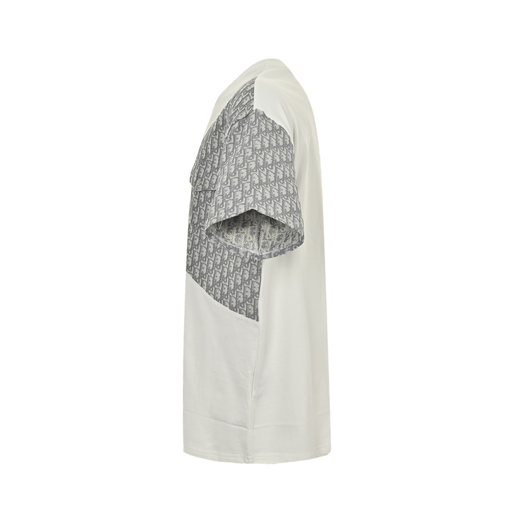 Dior 24ss embroidered patchwork short sleeves