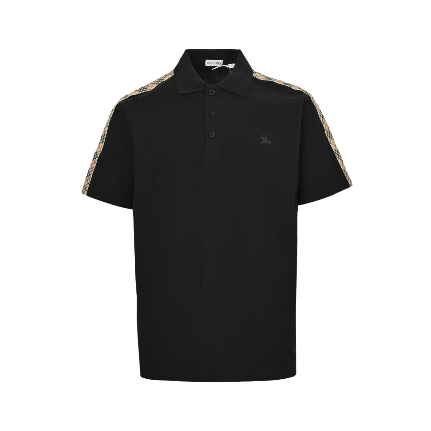 Burberry 25ss Warhorse Embroidery Plaid Shoulder Polo Short Sleeve