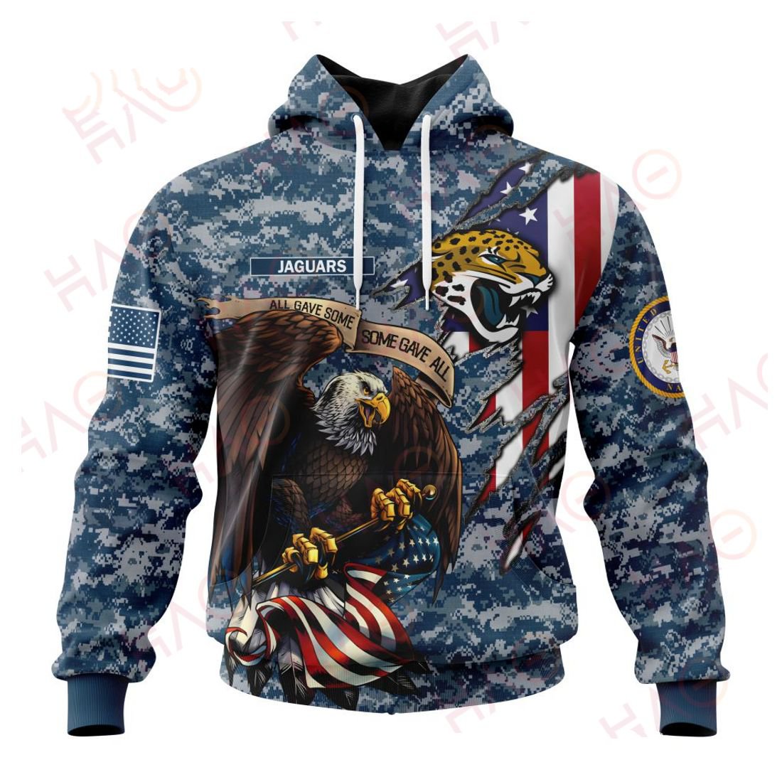 JACKSONVILLE JAGUARS 3D HOODIE US NAVY VETERANS