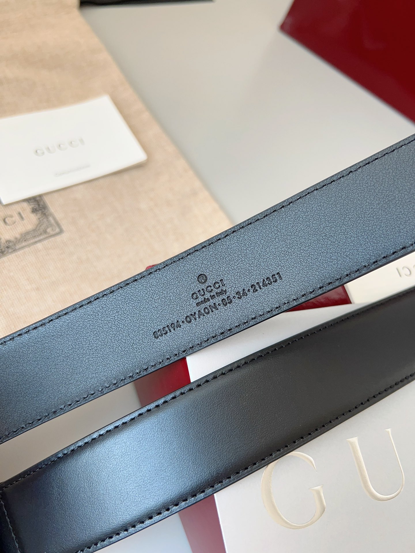 Gucci pin buckle leather belt 3.5cm wide