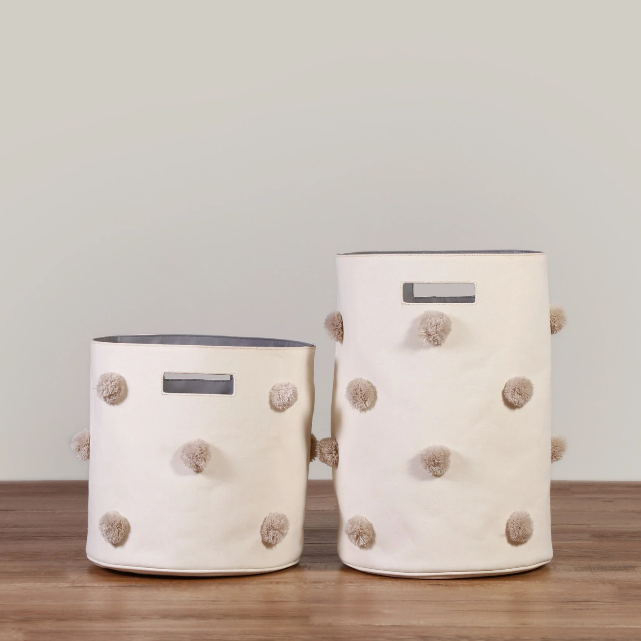 Cestos pompones Beige